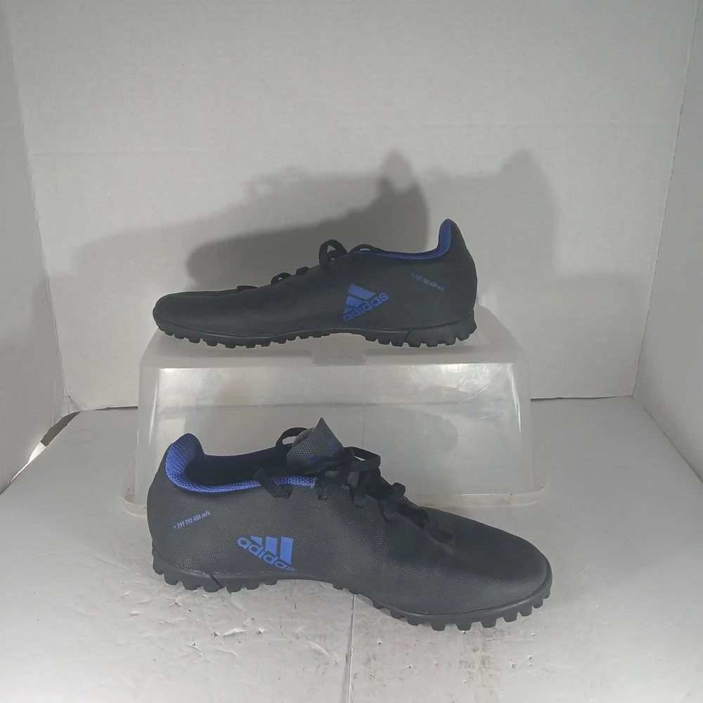 Adidas X Speedflow.4 TF Soccer Cleats 5.5Y Black Blue FY3326 Turf Shoes Boots